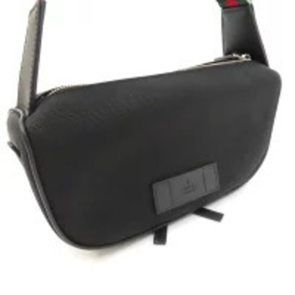 Gucci KWTLN Crossbody Body Bum Leather Black Belt Canvas Bag